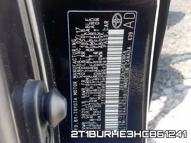 2T1BURHE3HC861241 фото 2