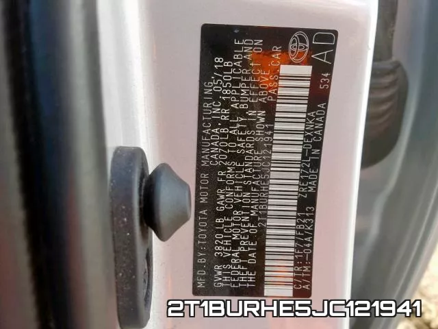 2T1BURHE5JC121941 фото 2