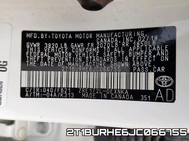 2T1BURHE6JC066755 фото 2
