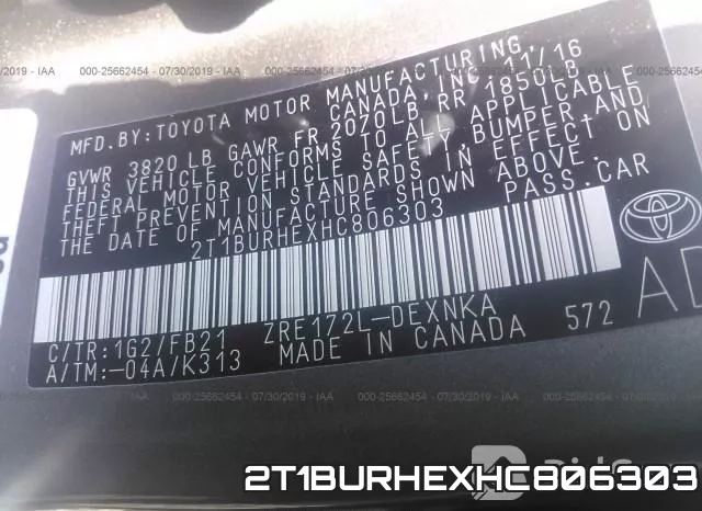 2T1BURHEXHC806303 фото 10