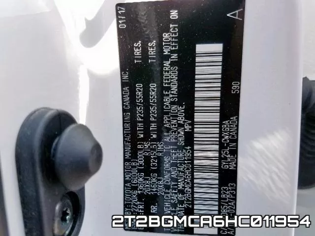 2T2BGMCA6HC011954 фото 2