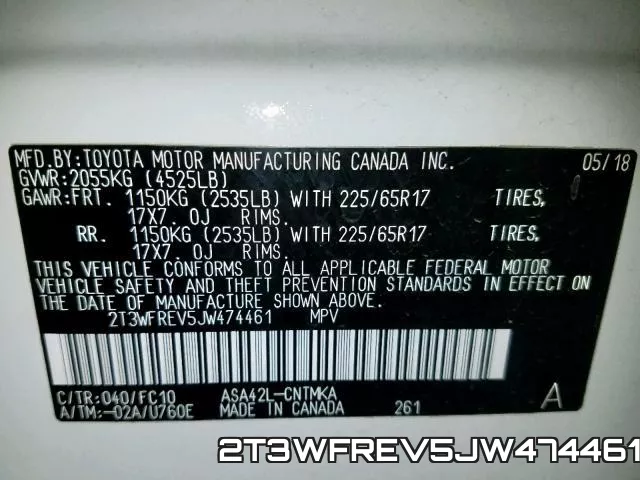 2T3WFREV5JW474461 фото 2