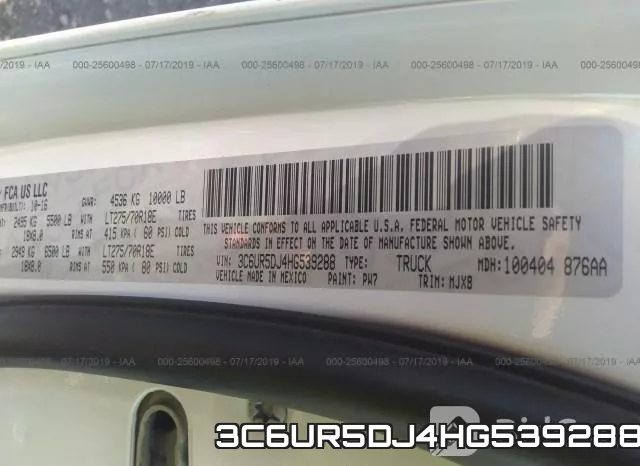 3C6UR5DJ4HG539288 фото 10