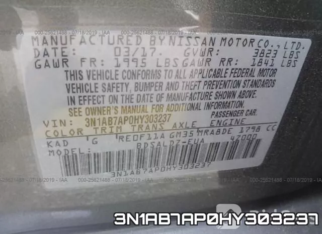 3N1AB7AP0HY303237 фото 10