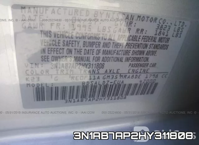 3N1AB7AP2HY311808 фото 9