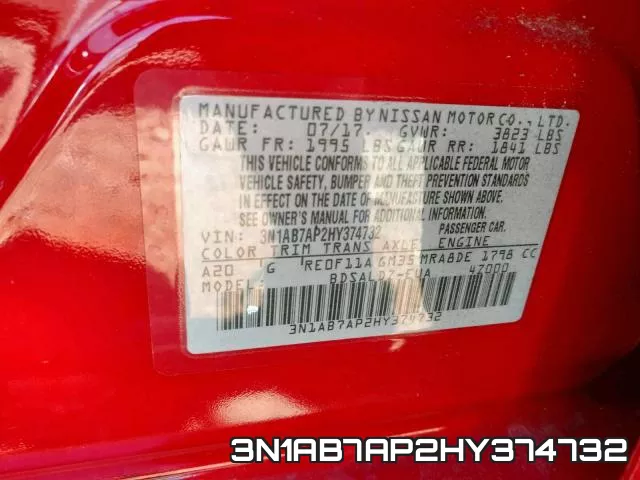 3N1AB7AP2HY374732 фото 2