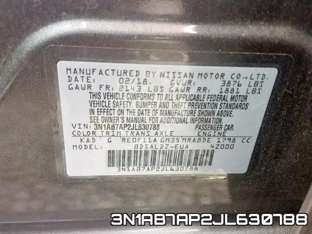 3N1AB7AP2JL630788 фото 2