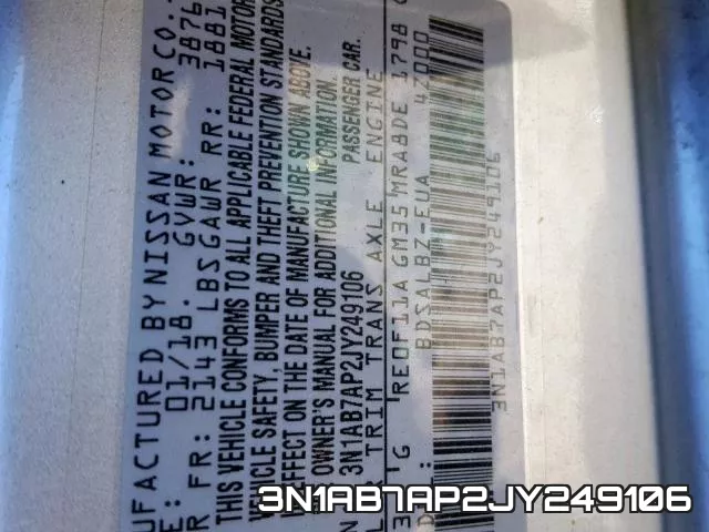 3N1AB7AP2JY249106 фото 2