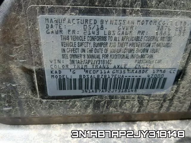 3N1AB7AP2JY318148 фото 2