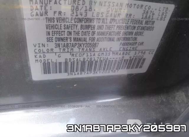 3N1AB7AP3KY205987 фото 10