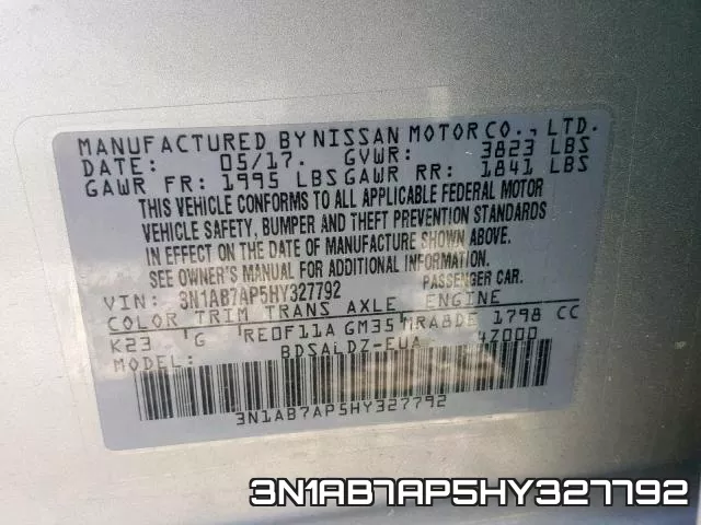 3N1AB7AP5HY327792 фото 2