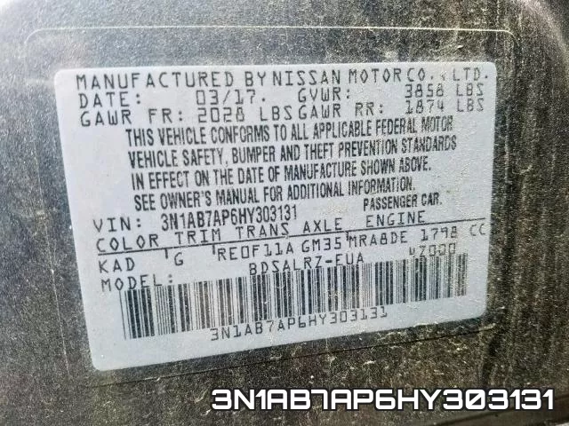 3N1AB7AP6HY303131 фото 2