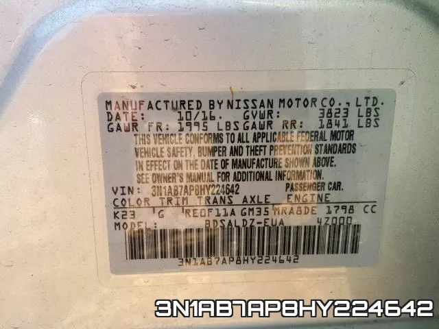 3N1AB7AP8HY224642 фото 2