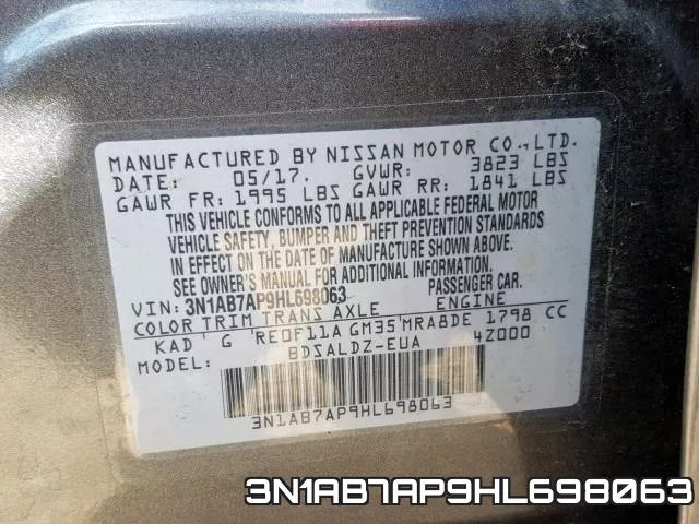 3N1AB7AP9HL698063 фото 2