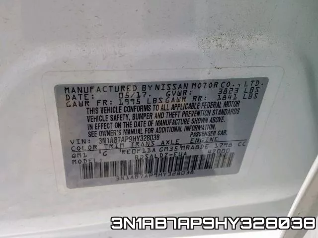 3N1AB7AP9HY328038 фото 2
