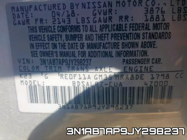 3N1AB7AP9JY298237 фото 2