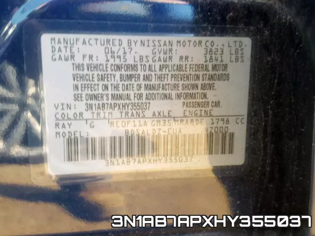 3N1AB7APXHY355037 фото 2