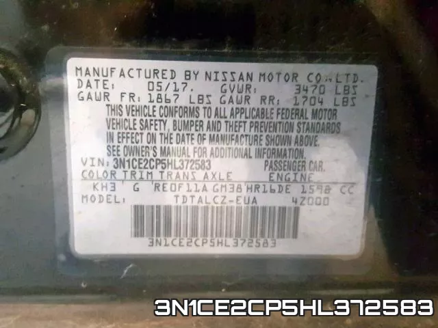 3N1CE2CP5HL372583 фото 2