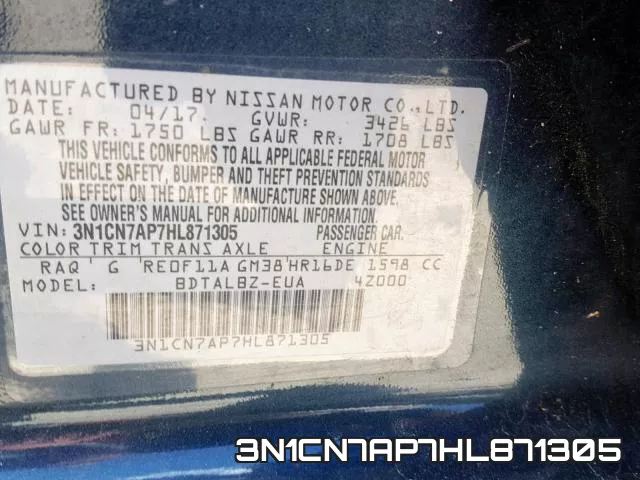 3N1CN7AP7HL871305 фото 2