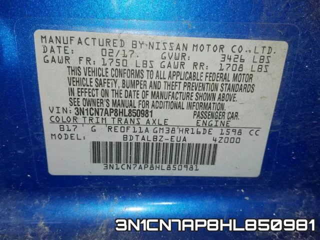 3N1CN7AP8HL850981 фото 2