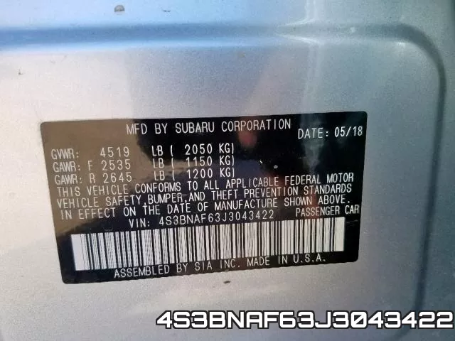 4S3BNAF63J3043422 фото 2