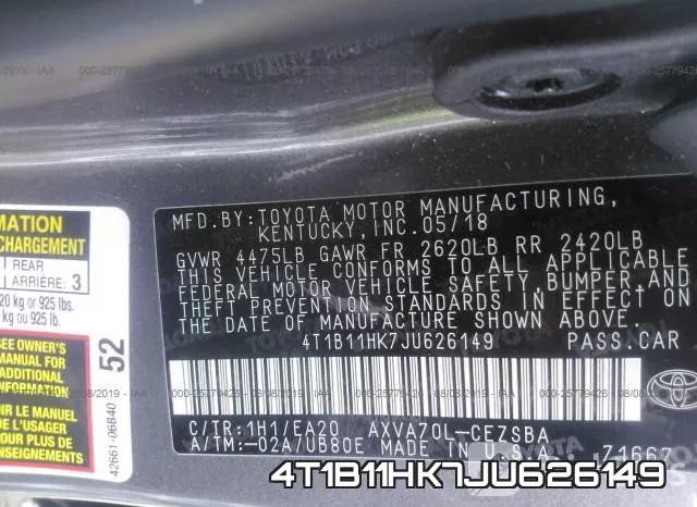 4T1B11HK7JU626149 фото 10