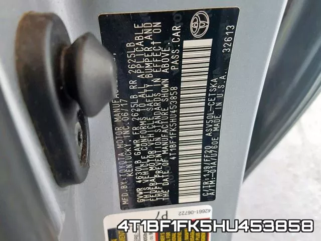4T1BF1FK5HU453858 фото 2