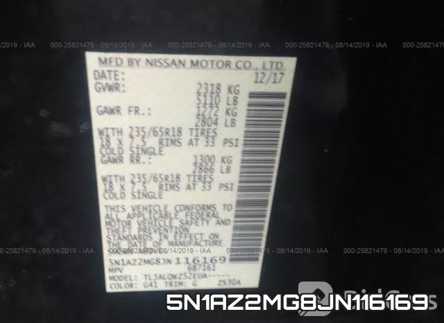 5N1AZ2MG8JN116169 фото 10
