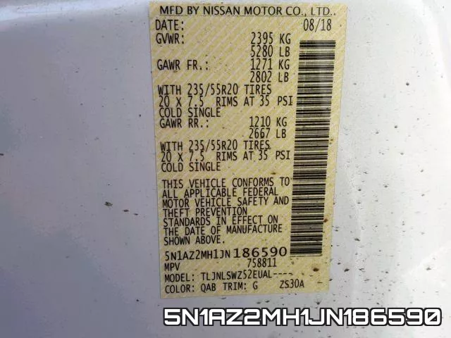 5N1AZ2MH1JN186590 фото 2