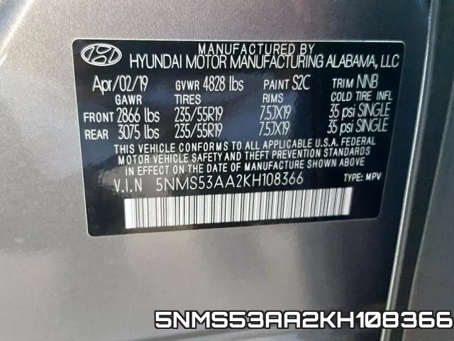 5NMS53AA2KH108366 фото 2