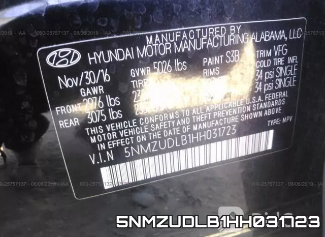 5NMZUDLB1HH031723 фото 10