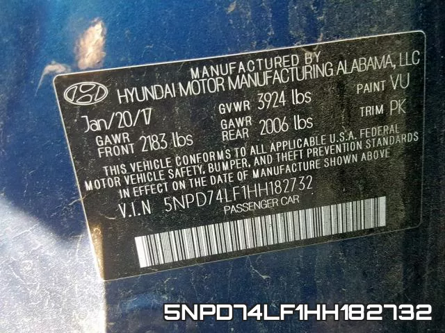 5NPD74LF1HH182732 фото 2