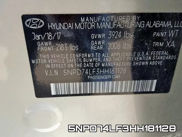 5NPD74LF3HH181128 фото 2
