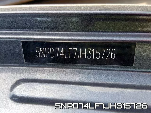 5NPD74LF7JH315726 фото 2