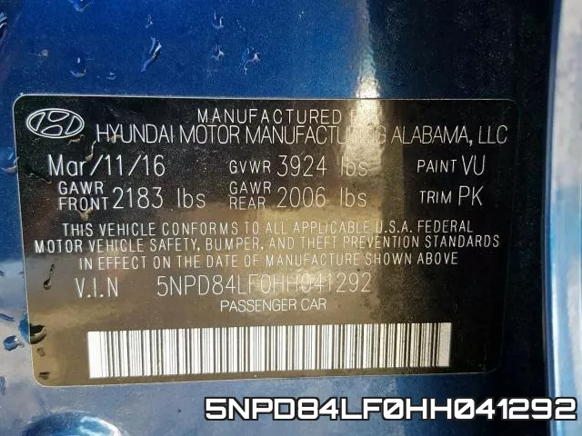 5NPD84LF0HH041292 фото 2