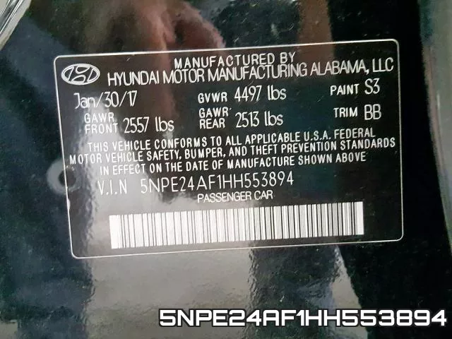 5NPE24AF1HH553894 фото 2