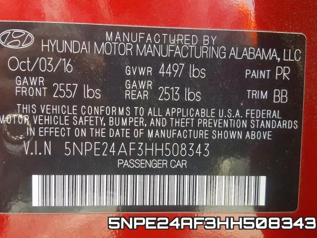 5NPE24AF3HH508343 фото 2