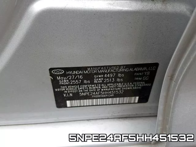 5NPE24AF5HH451532 фото 2