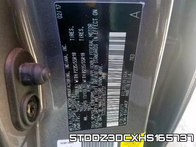 5TDDZ3DCXHS165737 фото 2