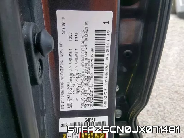 5TFAZ5CN0JX071481 фото 2