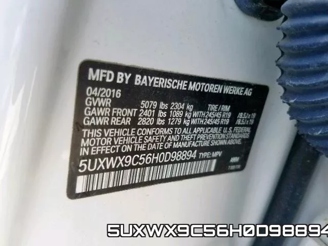 5UXWX9C56H0D98894 фото 2