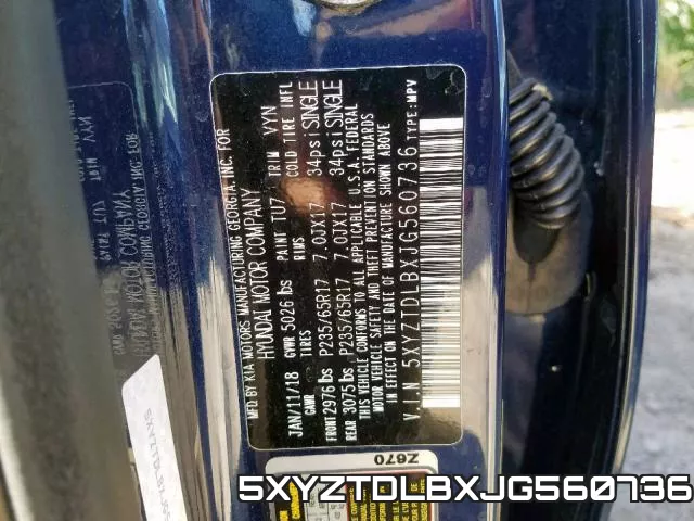 5XYZTDLBXJG560736 фото 2