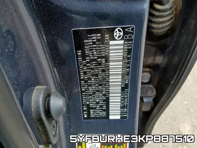 5YFBURHE3KP887510 фото 2