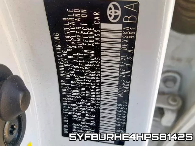 5YFBURHE4HP581425 фото 2