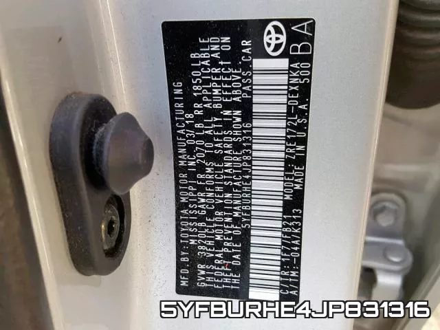 5YFBURHE4JP831316 фото 2