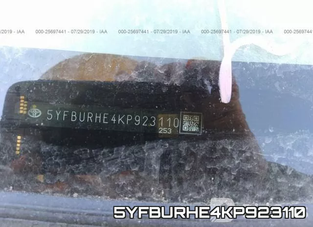 5YFBURHE4KP923110 фото 10