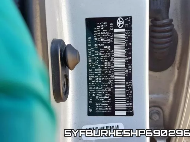 5YFBURHE5HP690296 фото 2