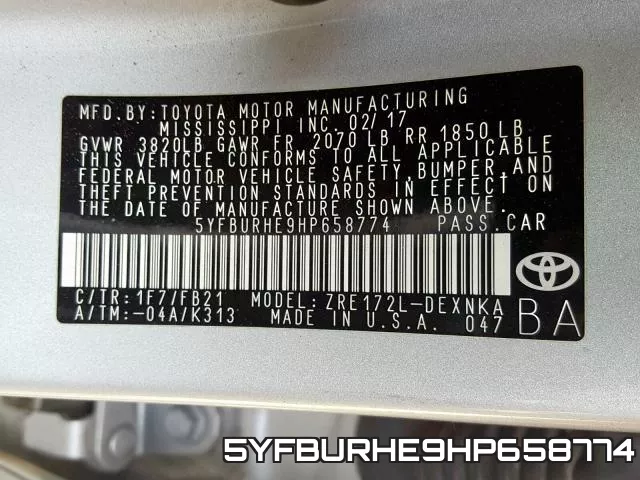 5YFBURHE9HP658774 фото 2