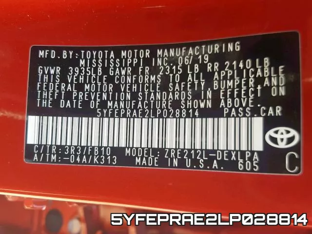 5YFEPRAE2LP028814 фото 2