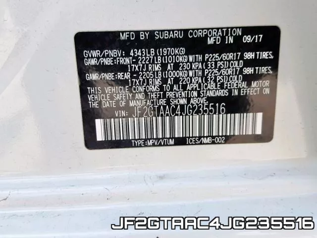 JF2GTAAC4JG235516 фото 2